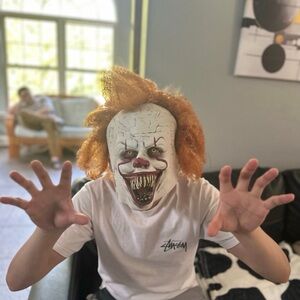 Scary and Sinister Halloween Clown Masks, Costume Cosplay Props, Adult Latex Clo